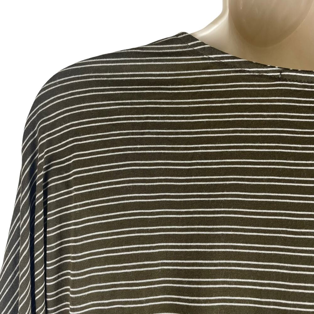 Soft Joie 3/4 Dolman Sleeves V Neck Striped Casual Top Green Size XS - Picture 7 of 8